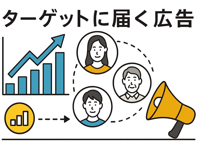 Re就活世代に向けてターゲットに届く広告を表現したイラスト