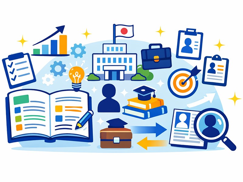 ジョブカードとは何かを示すキャリア整理と職務能力の可視化イメージ