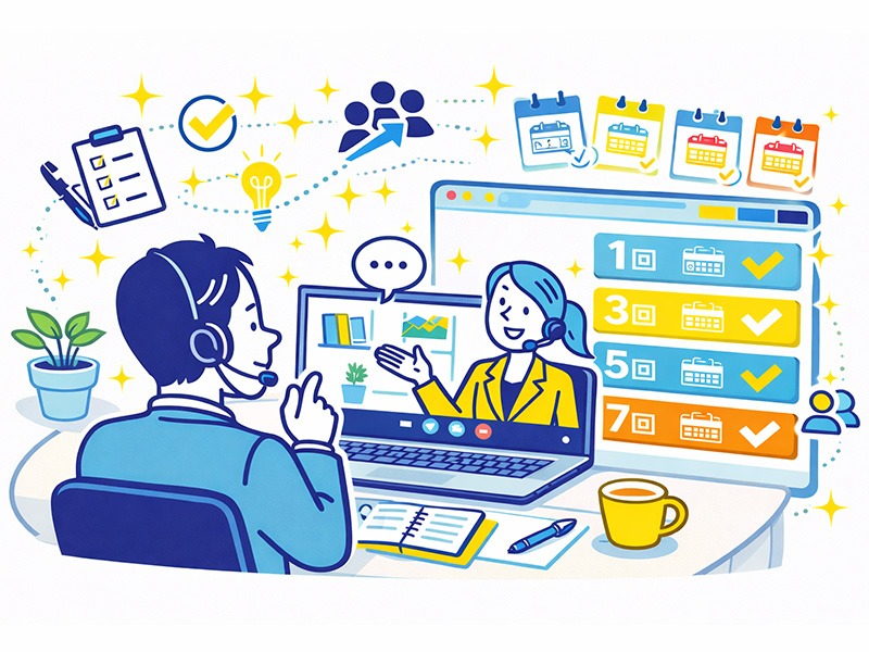 1回・3回・5回・7回から選べる有料キャリア相談プランをオンライン相談で説明するイメージ