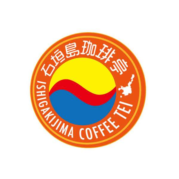 石垣島の地図を入れた喫茶店のロゴ