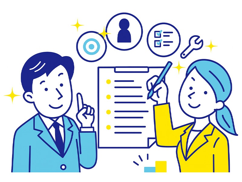 転職の企業研究でポジション理解と求められる力を整理する様子のイラスト