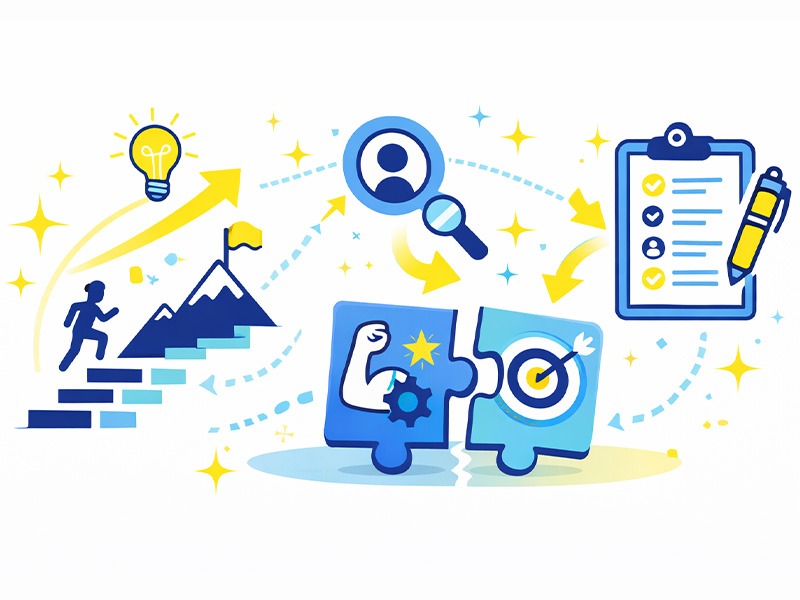 新卒就活における自己PRの基本構成と書き方を整理したイメージ図｜行動と再現性のある強みを伝える考え方