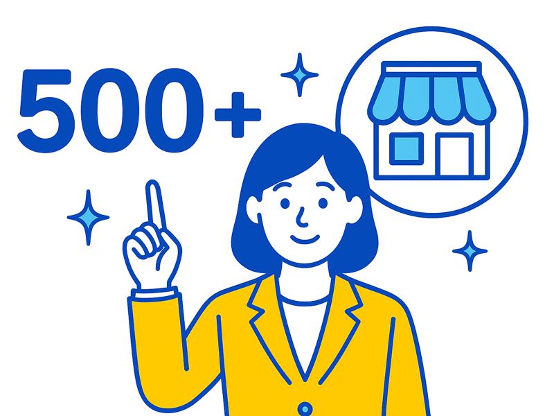 500社以上を支援したマイナビバイト求人広告代理店の実績紹介イラスト