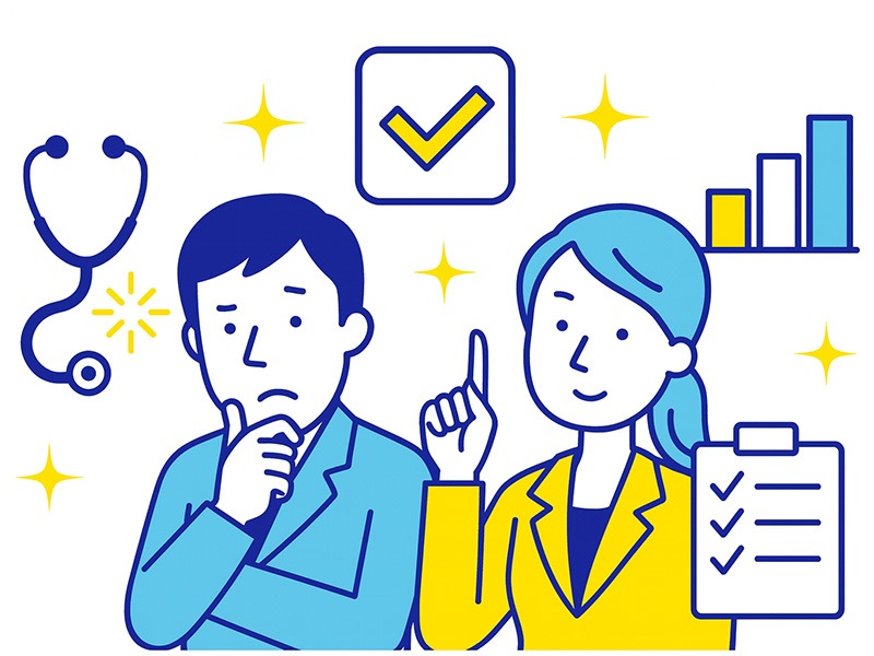 クォーターライフクライシスの不安を診断項目で整理し、該当数から現在の状態を把握する自己チェックのイメージイラスト