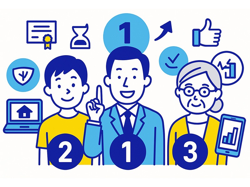 在宅ワークや副業の中から、スマホだけで対応できたり週一ペースでも続けやすい在宅副業をランキング形式で整理したイメージイラスト