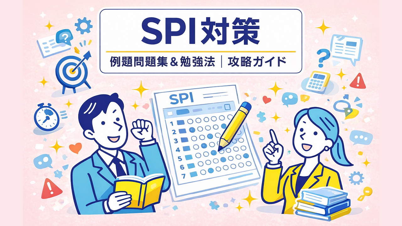 SPI対策の例題問題集と勉強法、優先順位を解説する攻略ガイドのイメージイラスト