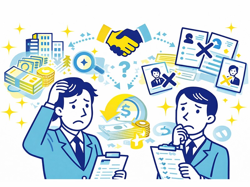 エージェント経由でも中途採用の書類選考で落ちる理由を、推薦精度や採用コストの構造から整理したイメージ