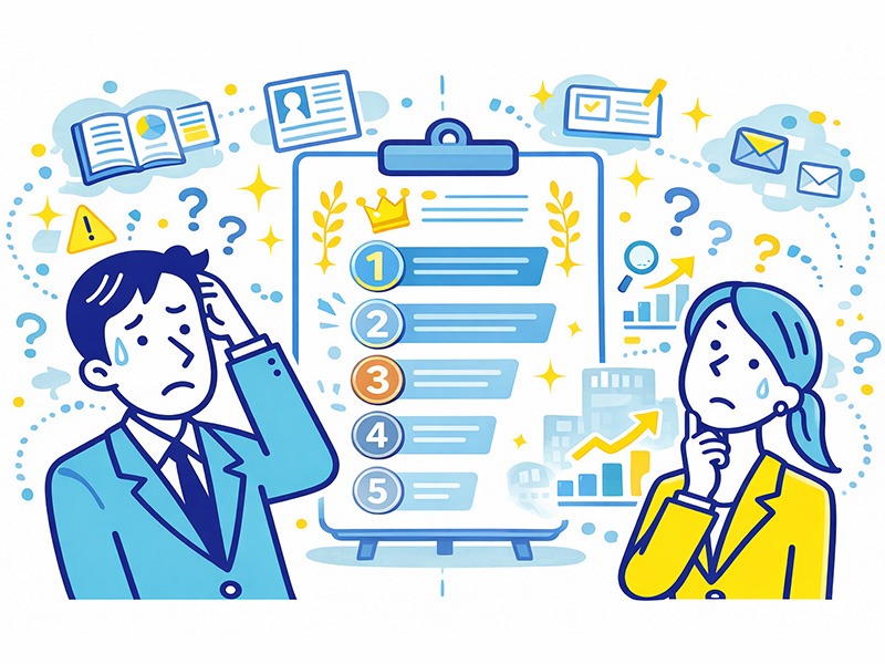 インターンに行っていない就活生が不利と感じやすい背景や評価の実態を表したイラスト