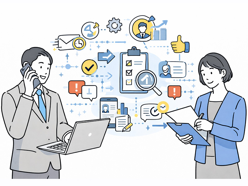 体入ドットコムの費用対効果を高めるために、掲載後の対応スピードや見直しを行い、応募数と掲載効果を改善する運用を表したイラスト