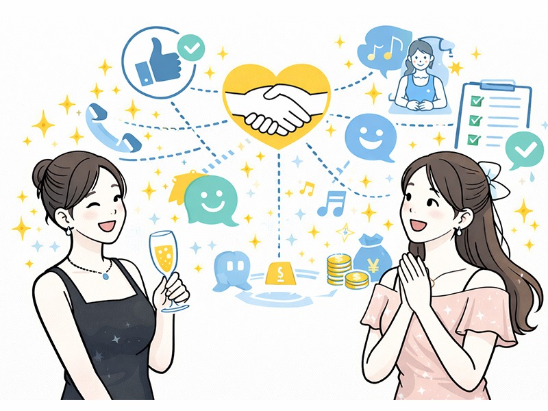 体入ドットコム経由で本入店率を高める店舗行動を示したイメージ