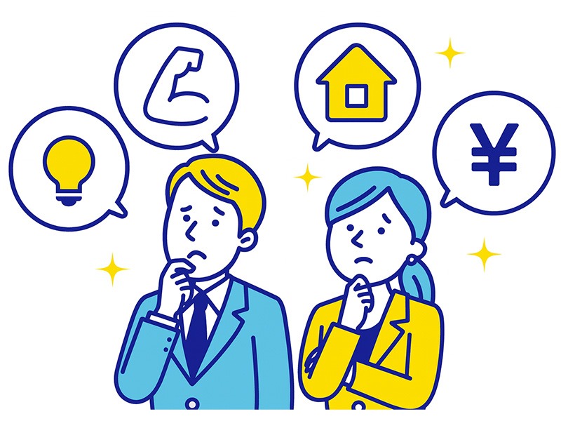 40代が後悔しない働き方戦略をイメージしたイラスト