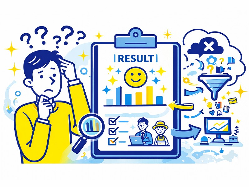 適職診断を正解と決めつけず、20代がやりたいことを整理する補助ツールとして活用する考え方を表したイラスト