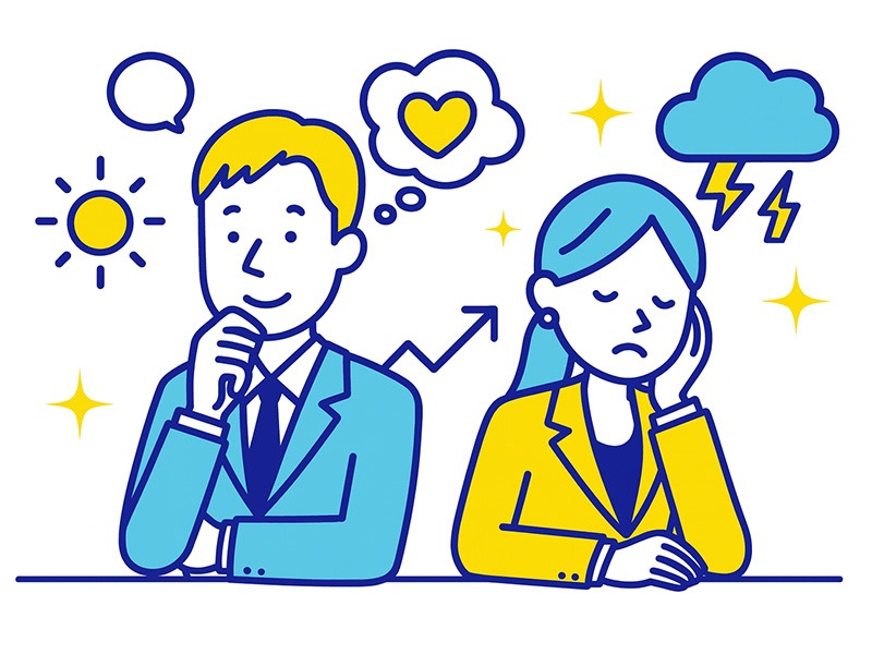 ENFJの特徴と向いている仕事を象徴する複数の職業イラストを配置したメインビジュアル