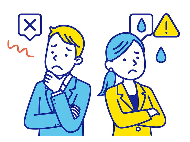 ENTPに向いていない仕事の傾向を示すイラスト（自由度が低い環境や反復作業でストレスを感じやすいENTP像）