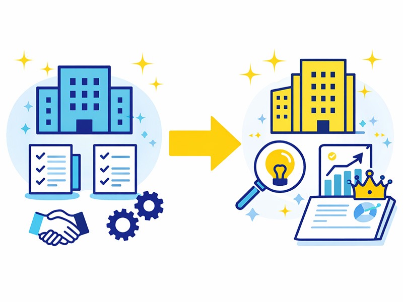 転職の最終面接・役員面接・社長面接における一次・二次面接との違いと評価基準の変化を示した図解イラスト