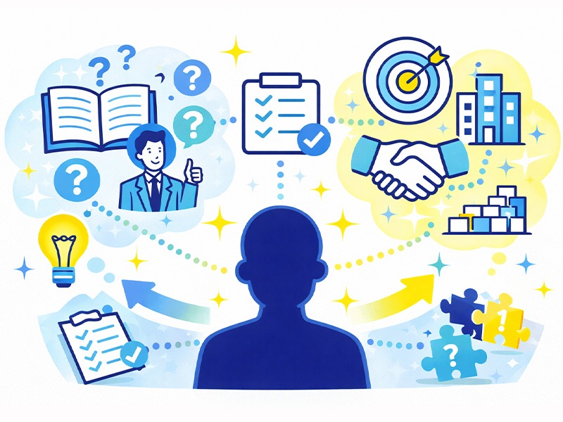 就活の最終面接対策の考え方を整理した準備ステップを示すイメージイラスト