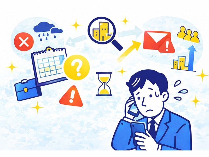 転職の一次面接結果が遅い理由や不採用とは限らない状況を整理したイメージイラスト