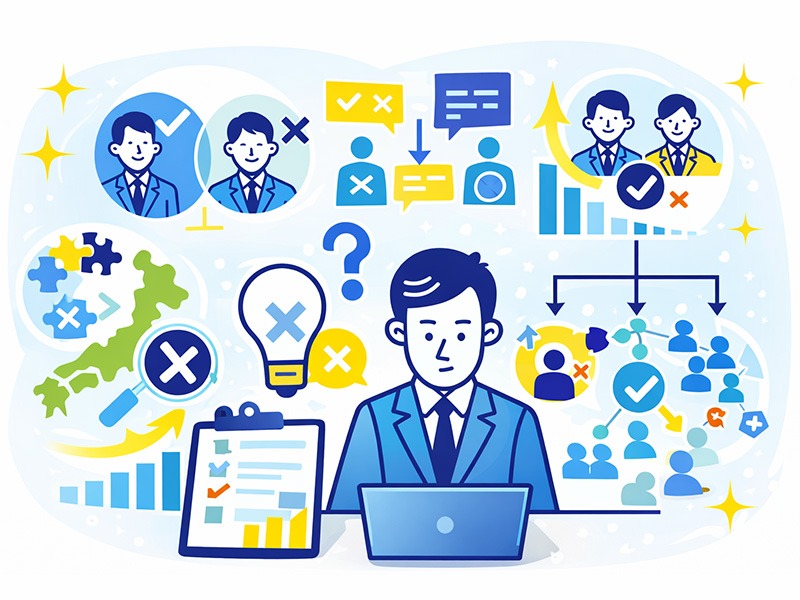 就活の最終面接で落ちる主な理由を企業判断の視点から整理したイラスト