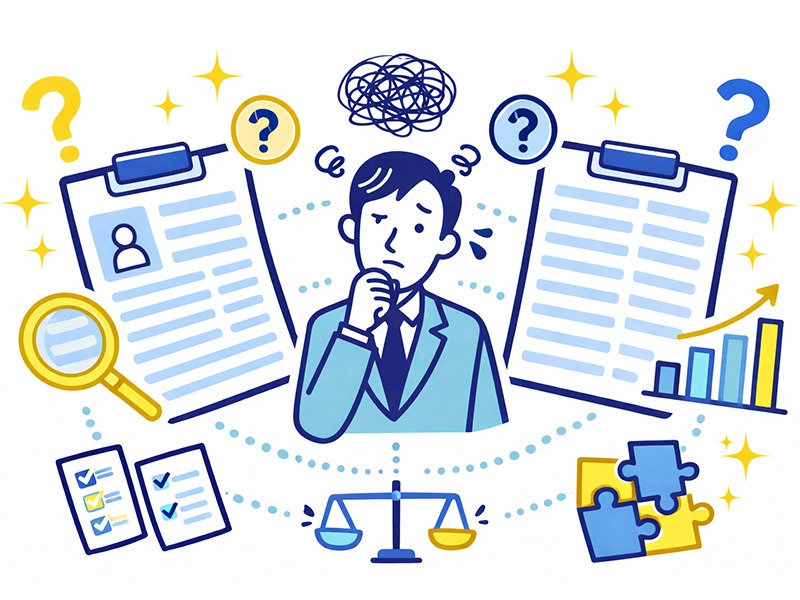 履歴書と職務経歴書の違いは分かっていても書き分けで悩む理由を表した応募書類作成のイメージ