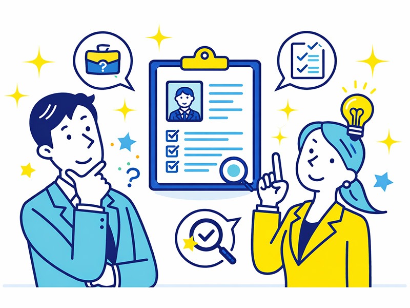 転職の二次面接で聞かれることを整理し、想定質問と評価基準を確認して準備する中途採用向けのイメージ