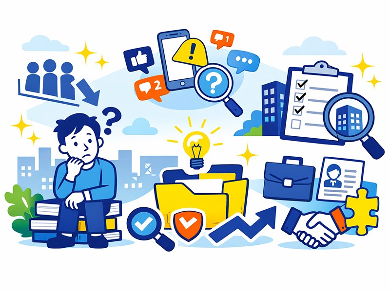 20代で転職回数が多いかを客観的な基準で整理するイメージイラスト