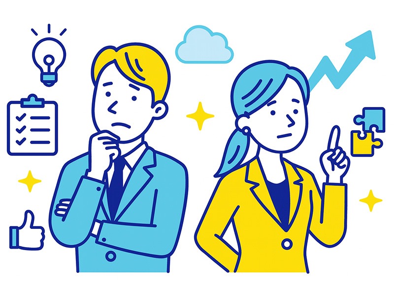 20代向けのやりたい仕事が見つかる実践ステップを表すアイキャッチ画像。適職診断の結果をもとに自分に合う仕事を整理する流れを示したイラスト。