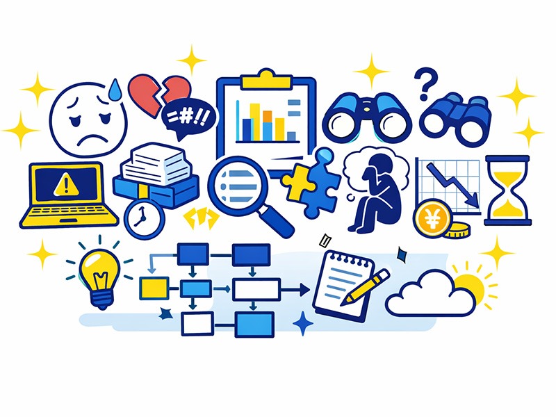 20代が仕事を辞めたい理由を環境・感情・将来不安の観点から整理し、全体像を客観的に把握するためのイメージ