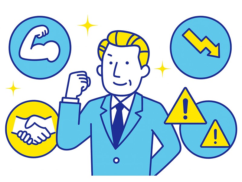 ESFPの仕事の特徴と適職傾向を表したイラスト。対人力・柔軟性・瞬発力を活かせる仕事イメージを示した図。