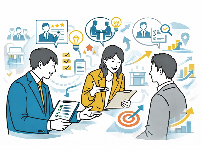 採用現場を熟知した人事コンサル経験をもとに内定率と面接通過率を高める人材紹介会社向け成果報酬型支援のイメージ