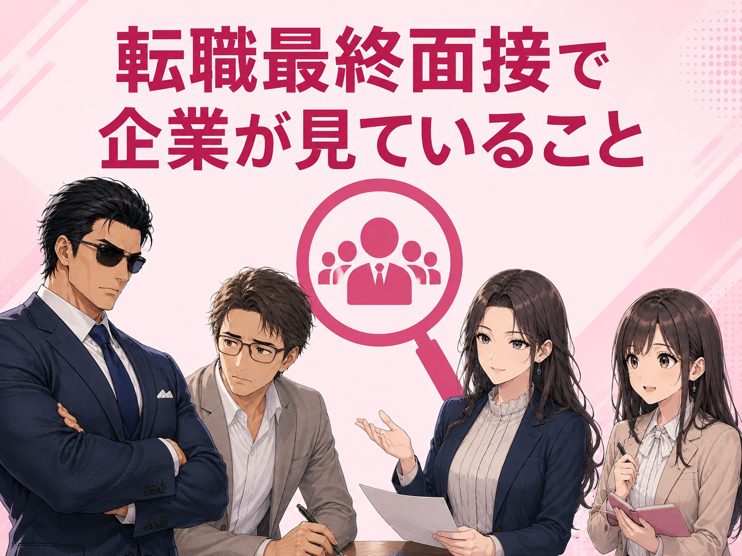 転職の最終面接で社長や役員、部長が見ていることを解説するイメージ画像。意思確認だけではない評価ポイントや中途採用で重視される点を紹介