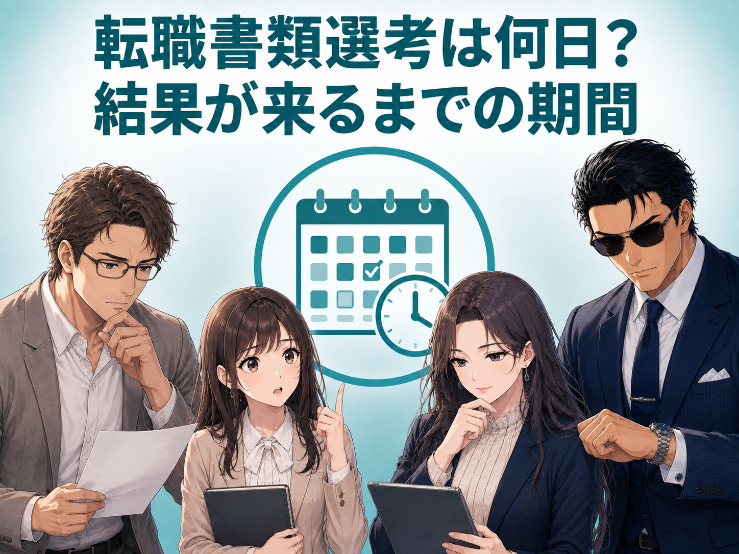 転職の書類選考結果は何日で来るのか、即日・1週間・2週間などの期間や結果が遅い理由、連絡なしの場合の対応を解説する画像