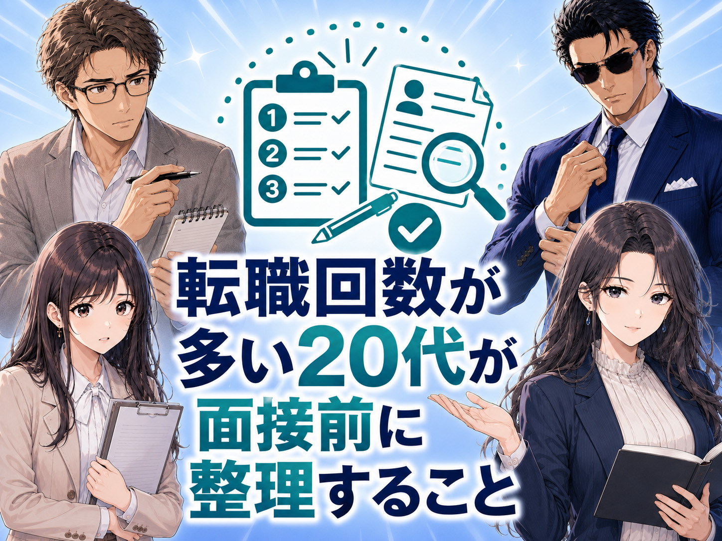 転職回数が多い20代が面接対策として、短期離職を繰り返した原因や職歴の共通点、キャリアの一貫性、次の会社で長く働ける根拠を整理する画像