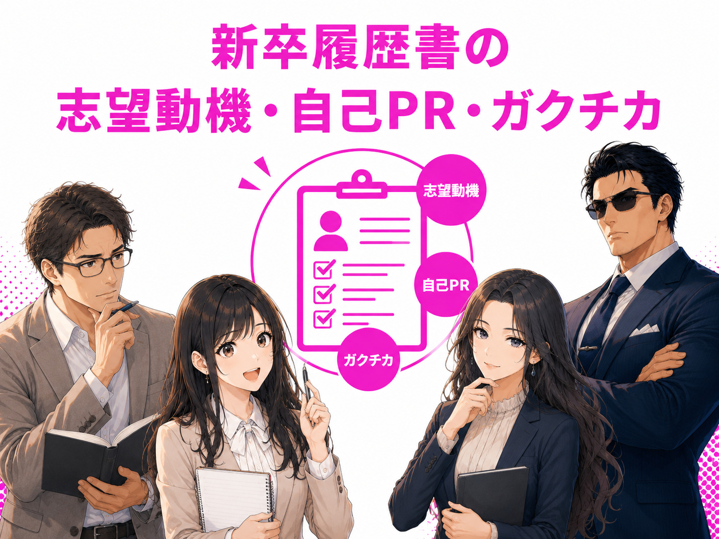 新卒履歴書の志望動機・自己PR・ガクチカの書き方を例文とともに解説。就活で採用担当者に伝わる内容や志望動機を使い回す際の注意点も紹介