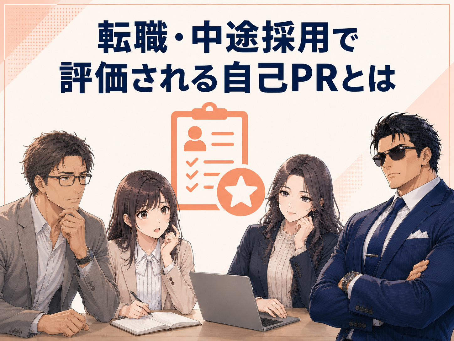 転職の自己PRの書き方と基本構成を解説。強み・具体的な経験・転職後の活かし方の順番や、自己PRの書き出し・締め方・文字数・個数・箇条書きのポイントを紹介