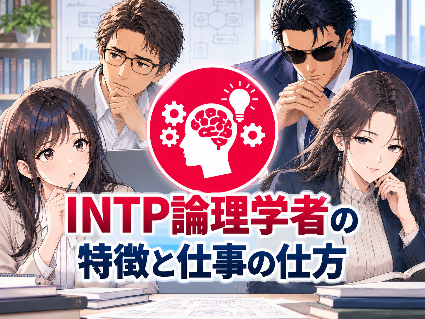 INTP論理学者の特徴と仕事の仕方を解説し、仕事できると評価される強みや仕事が続かない・仕事したくないと感じる傾向を紹介