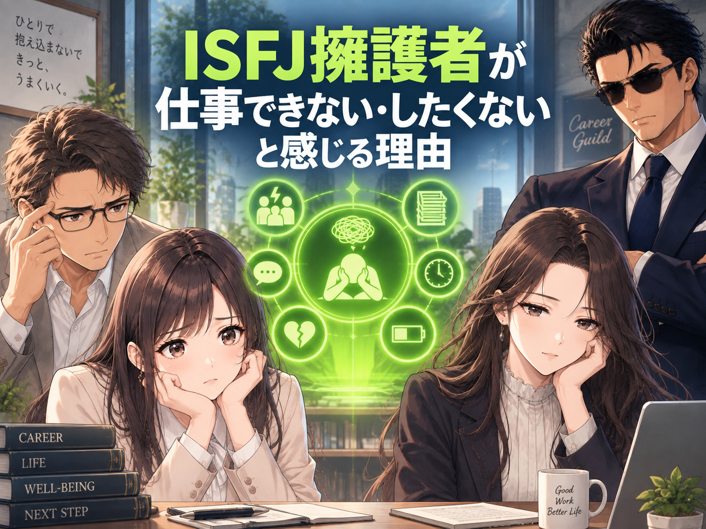 ISFJが仕事できない・仕事したくないと感じる理由｜気配りや責任感から仕事を抱え込み、人間関係や変化でストレスを感じやすい原因
