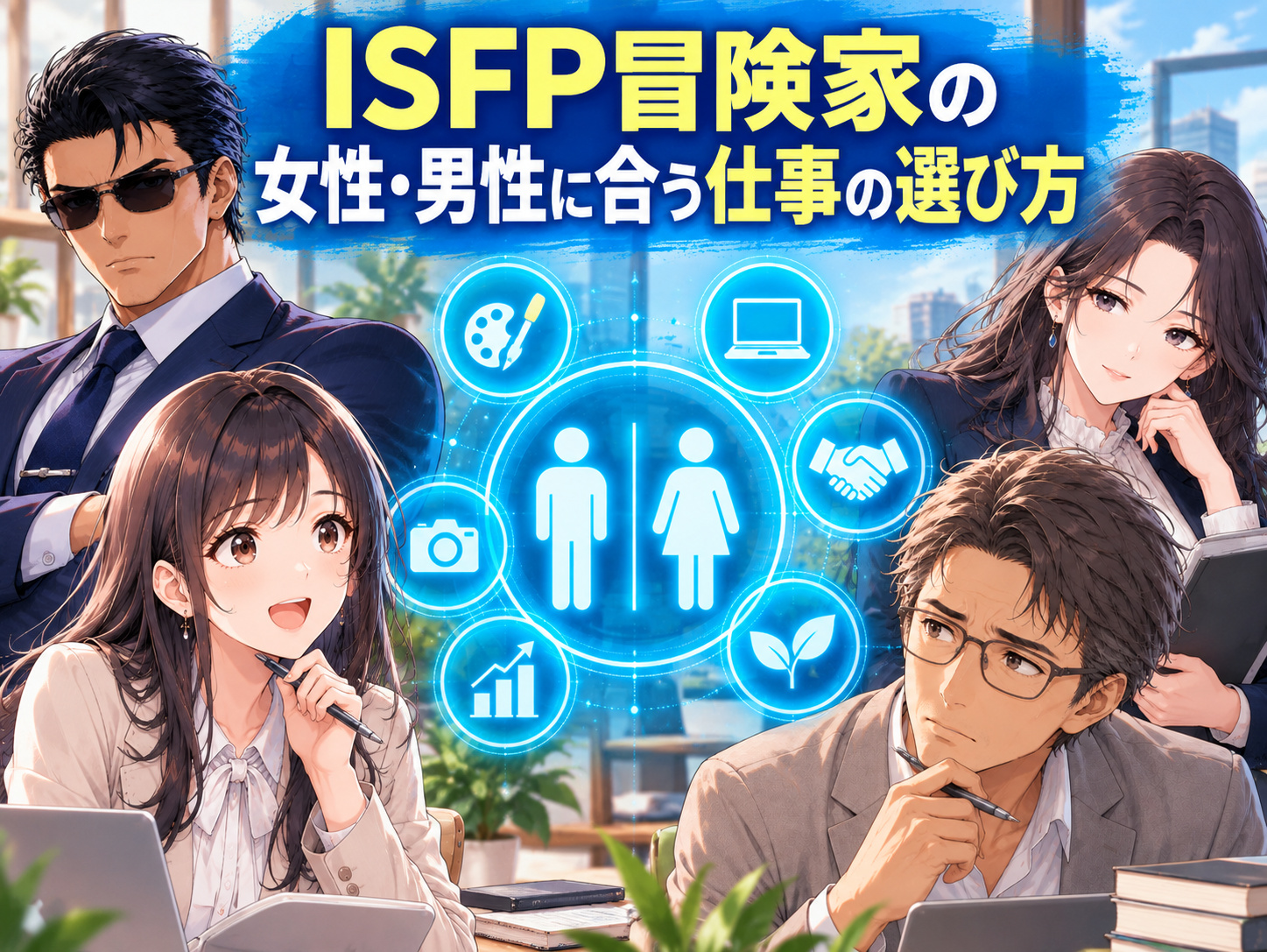 ISFP女性・男性に向いてる仕事や適職の選び方を、共感力や感性、自分らしさ、働きやすさを活かせる仕事という視点から解説