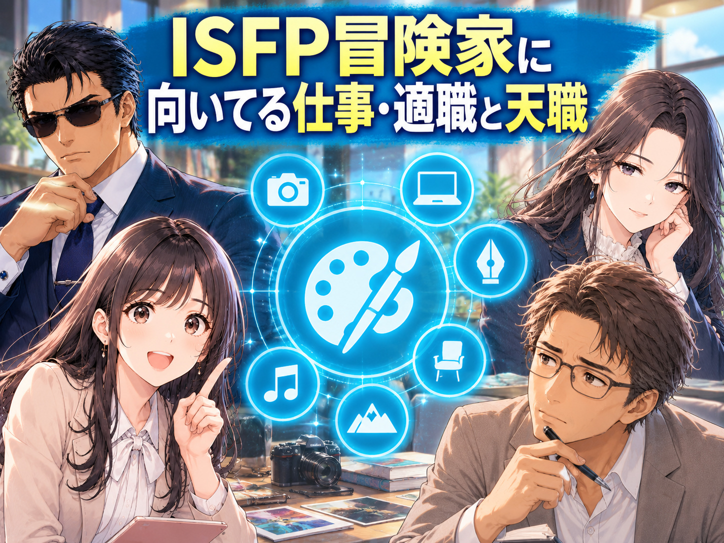 ISFP冒険家に向いてる仕事・適職・天職を、感性を活かすクリエイティブ職、人に寄り添う仕事、手に職をつける職業から紹介