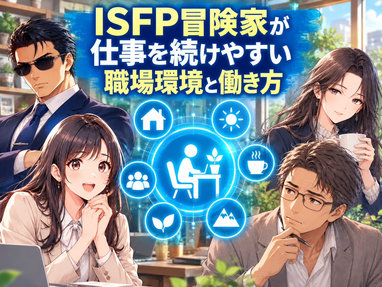 ISFP冒険家が仕事を続けやすい職場環境と働き方を、自分のペース、人間関係、自由度や裁量、感性やスキルを活かせる環境から解説