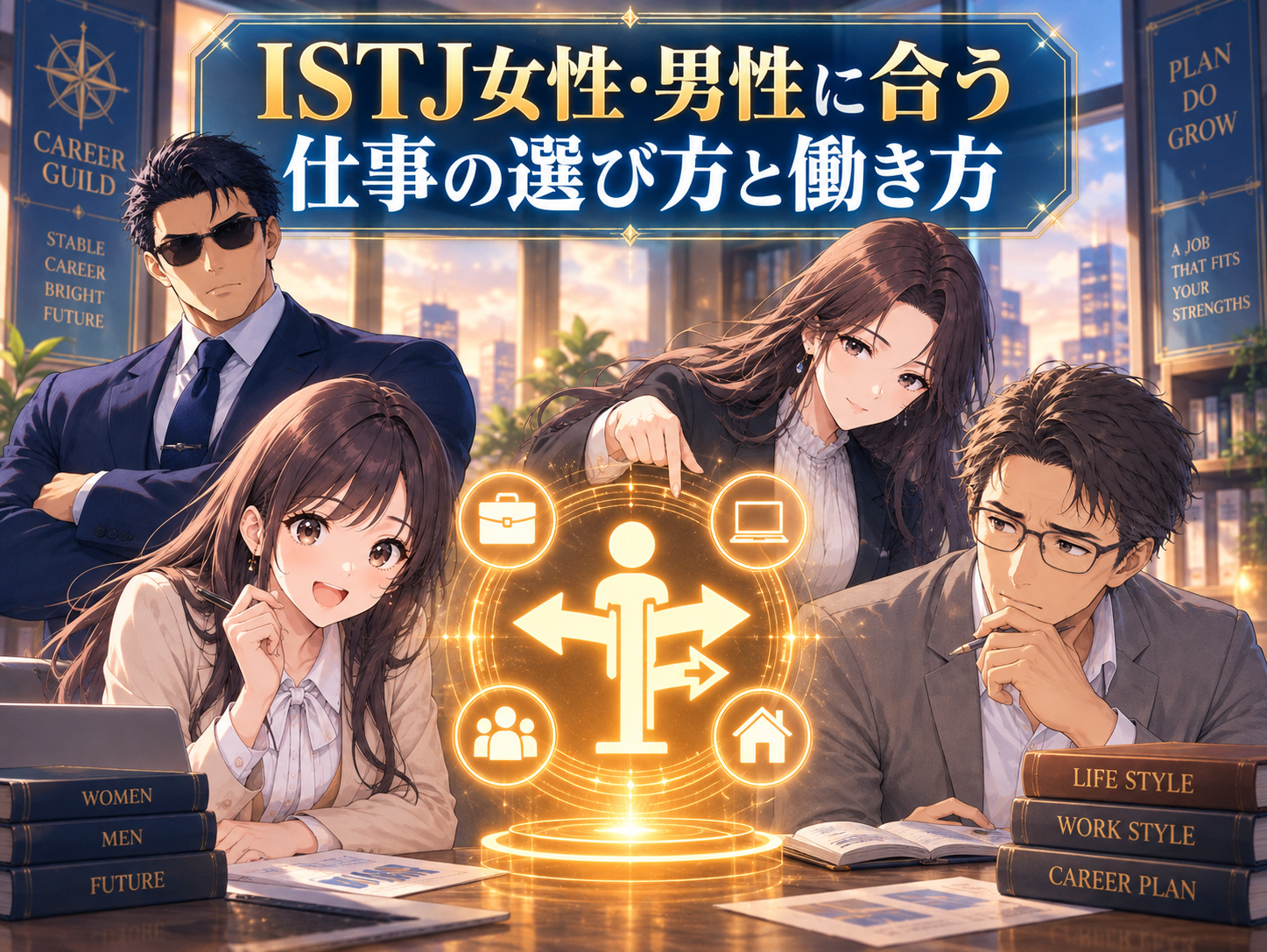 ISTJ女性・男性に合う仕事の選び方を解説し、就活・転職で仕事内容や職場環境、役割との相性を確認して強みを活かせる働き方を見つけるための画像