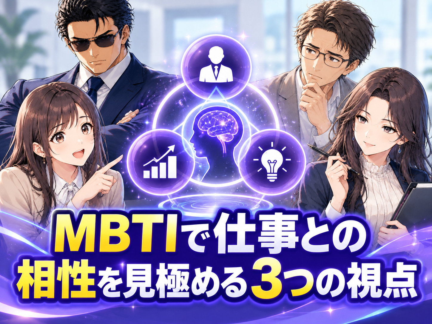 MBTIの性格タイプから仕事内容・働き方・職場環境を確認し、向いてる仕事や向いていない仕事との相性を見極める3つのポイント