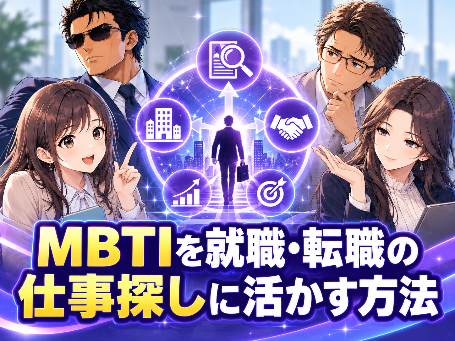 MBTIを就職・転職の仕事探しに活かし、性格や強み、価値観、スキル、仕事内容、職場環境から自分に合う仕事を選ぶ方法