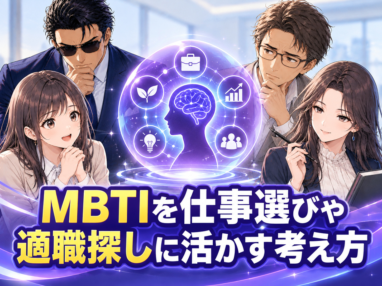 MBTIを仕事選びや適職探しに活かし、性格タイプの強み・弱みから向いてる仕事や向いていない仕事、自分に合う職業を考える方法