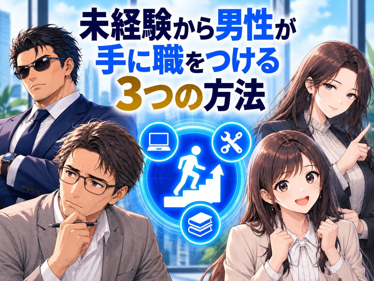 未経験から男性が手に職をつける方法として、働きながら資格や専門スキルを学ぶ方法と、未経験から専門職・職人へ転職する方法
