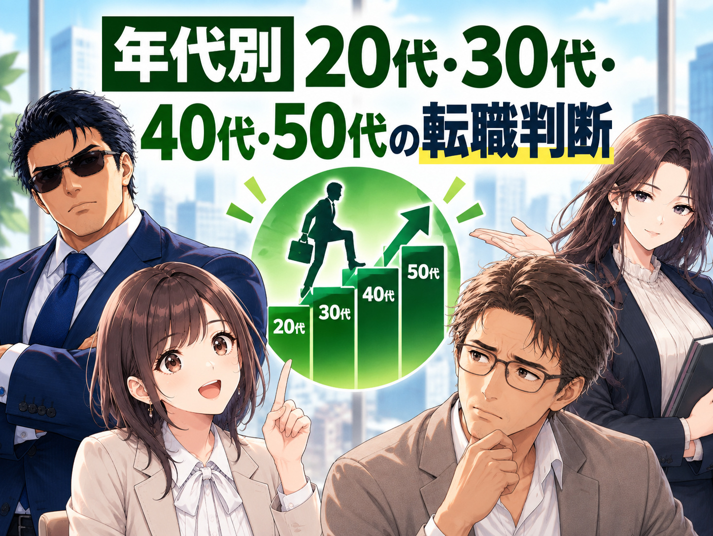 転職するか迷う20代・30代・40代・50代に向けて、経験や市場価値、年収、家庭への影響など年代別の転職判断基準を解説