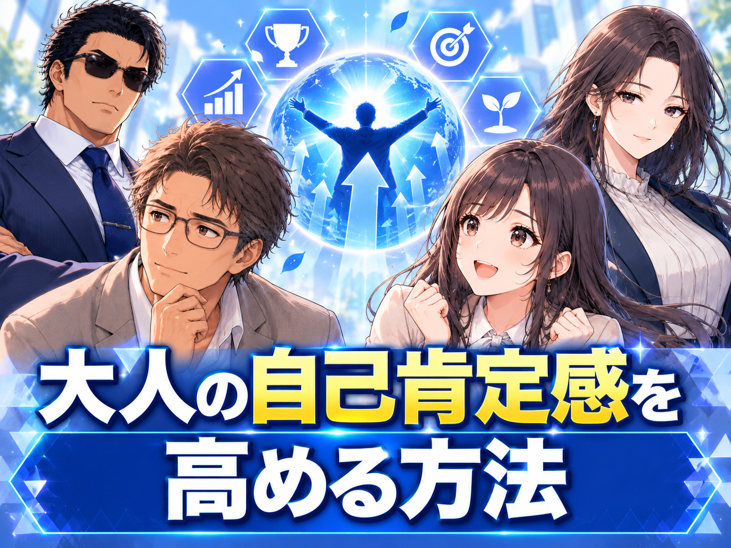 大人になってから自己肯定感を高める方法として、承認欲求や他人の評価に価値を委ねず、成功体験や挑戦を重ねる習慣を解説するイメージ