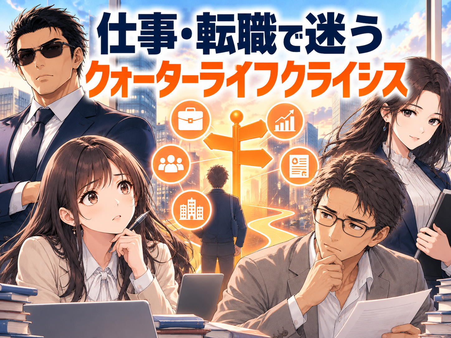 クォーターライフクライシスで仕事を辞めたい、転職すべきか迷う20代30代に向けて、キャリアの悩みや自分に合う働き方の見つけ方を解説